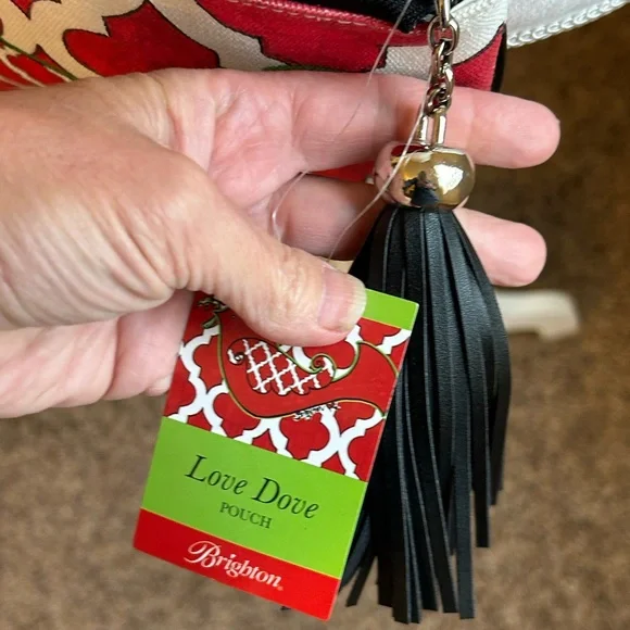 Brighton NWT Love Dove Christmas Holiday Crossbody Pouch Bag - Picture 5 of 7